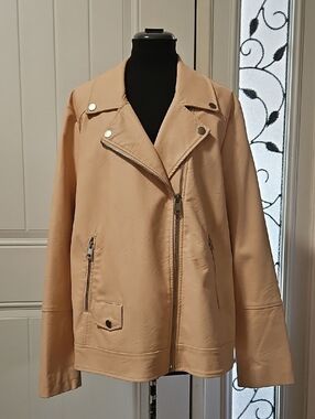 In Every Story Pink Faux Leather Biker Jacket 1X